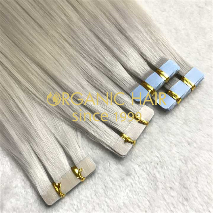 Ash blonde tape in hair extensions is available H118